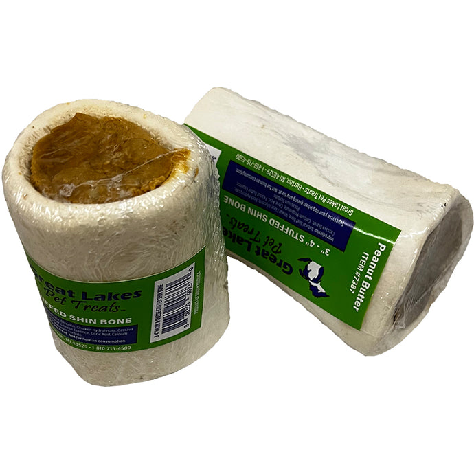 Flavored Peanut Butter Filled Shin Bone for dogs