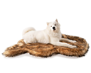 Faux fur orthopedic dog bed